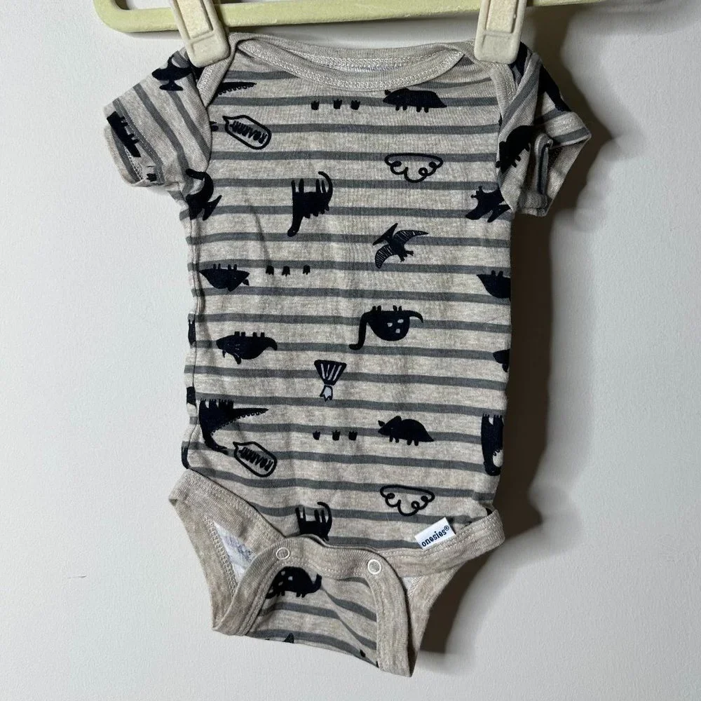 Gerber Organic Cotton Dinosaur Onesie 0-3 Months - Picture 1 of 3
